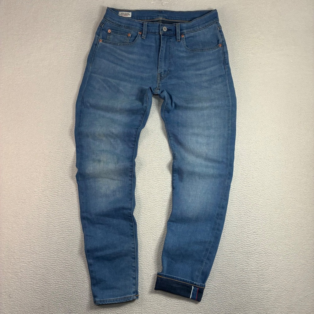 Levis 512 Selvedge Jeans Men 32x32 Blue Faded Slim Taper Stretch Premium Denim
